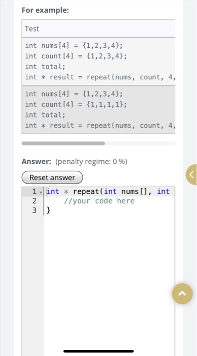 Solved The function has the following prototype: repeat (int | Chegg.com