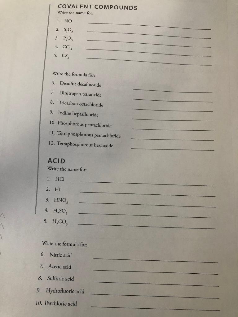 Solved For each of the following compounds, if the formula | Chegg.com