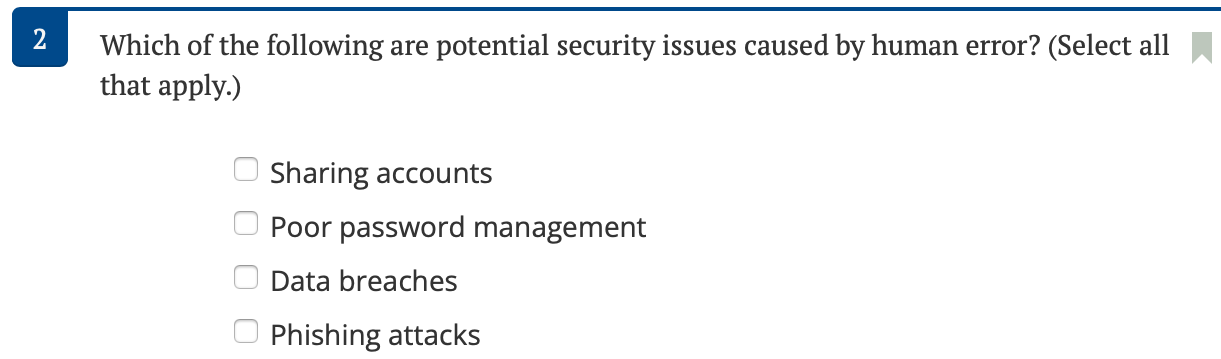 Solved Which of the following are potential security issues | Chegg.com