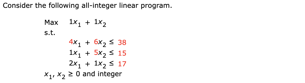 Solved Consider the following all-integer linear program. | Chegg.com