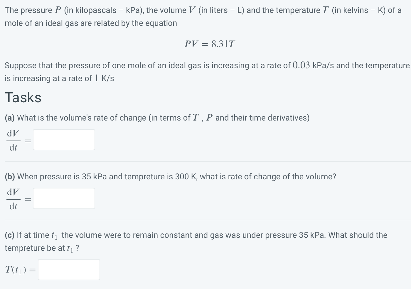 Solved The pressure P (in kilopascals −kPa ), the volume V