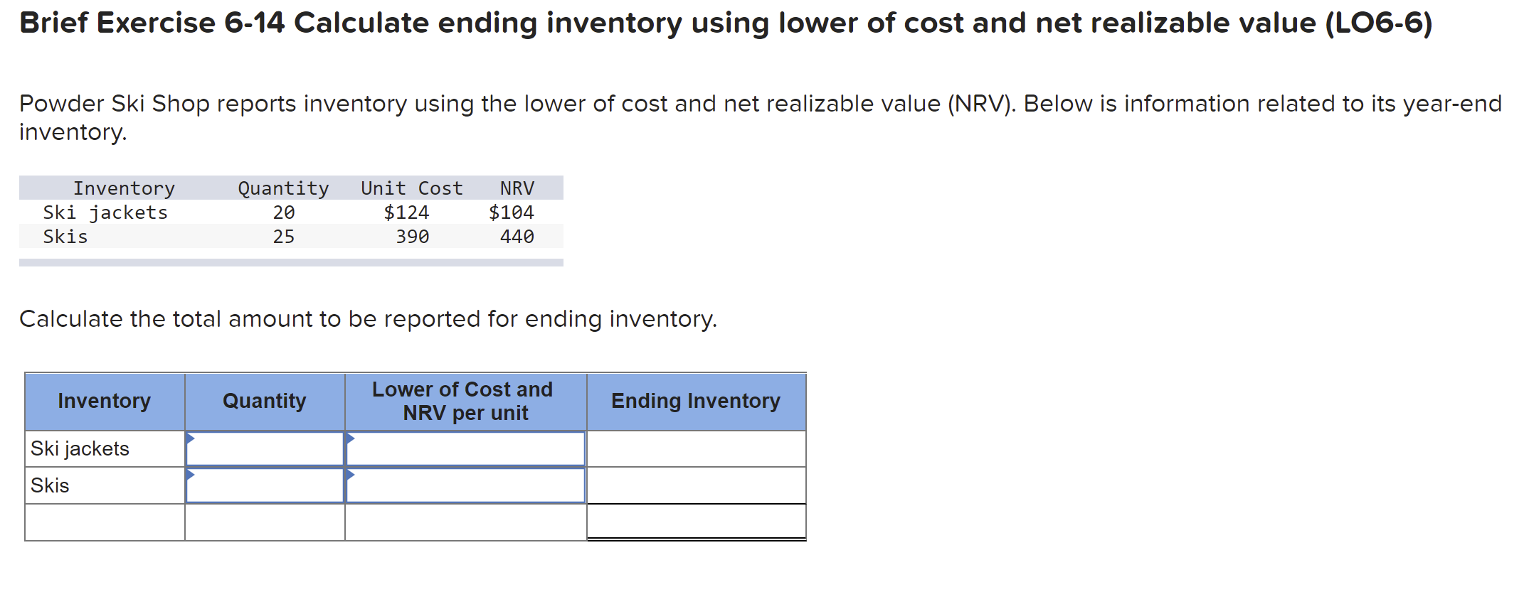 Solved Brief Exercise 6-14 Calculate Ending Inventory Using | Chegg.com