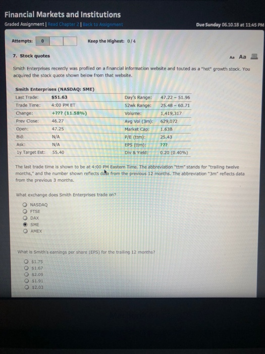 financial markets peer graded assignment answers