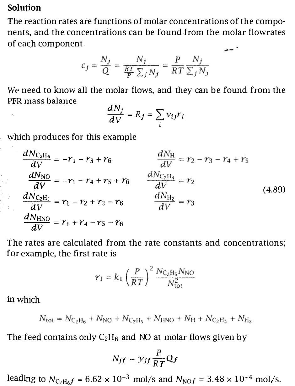 Example 4.7 Ethane pyrolysis in the presence of NO Chegg