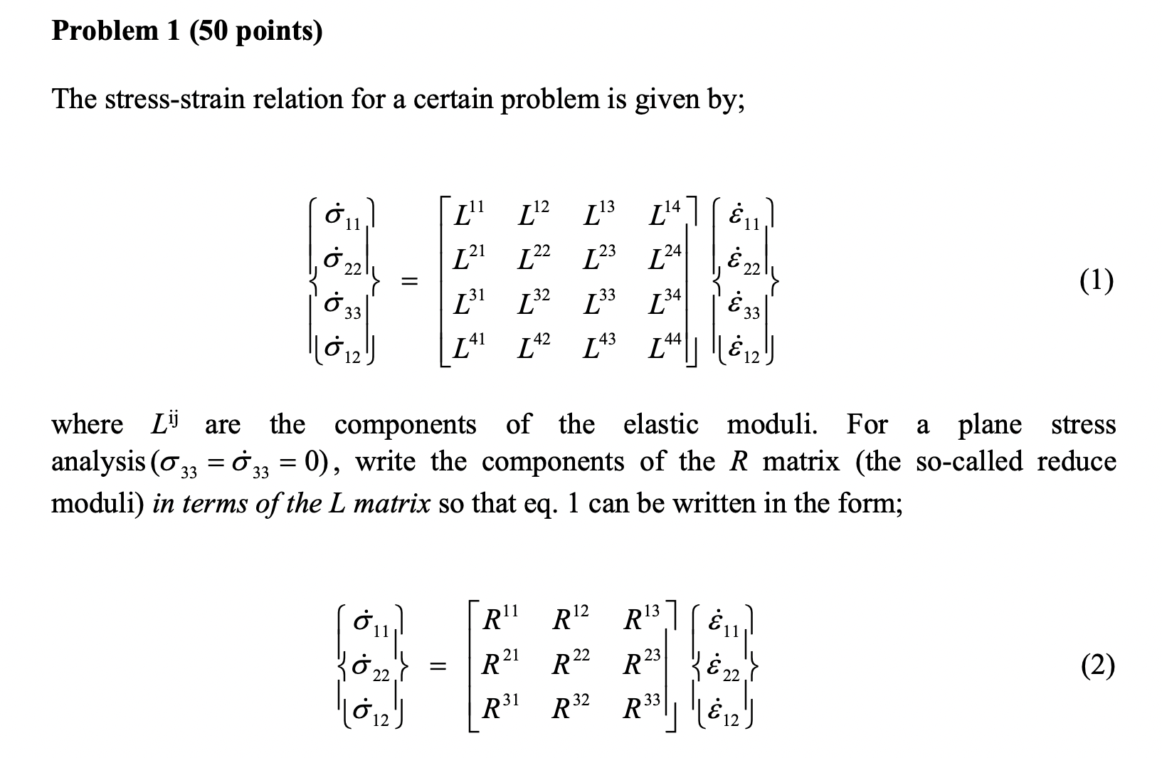 Solved Problem 1 (50 ﻿points)The Stress-strain Relation For | Chegg.com