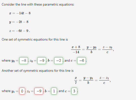 Solved Consider the line with these parametric equations: | Chegg.com