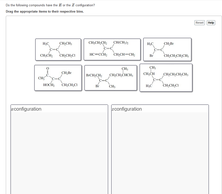 Solved Do the following compounds have the E or the Z | Chegg.com