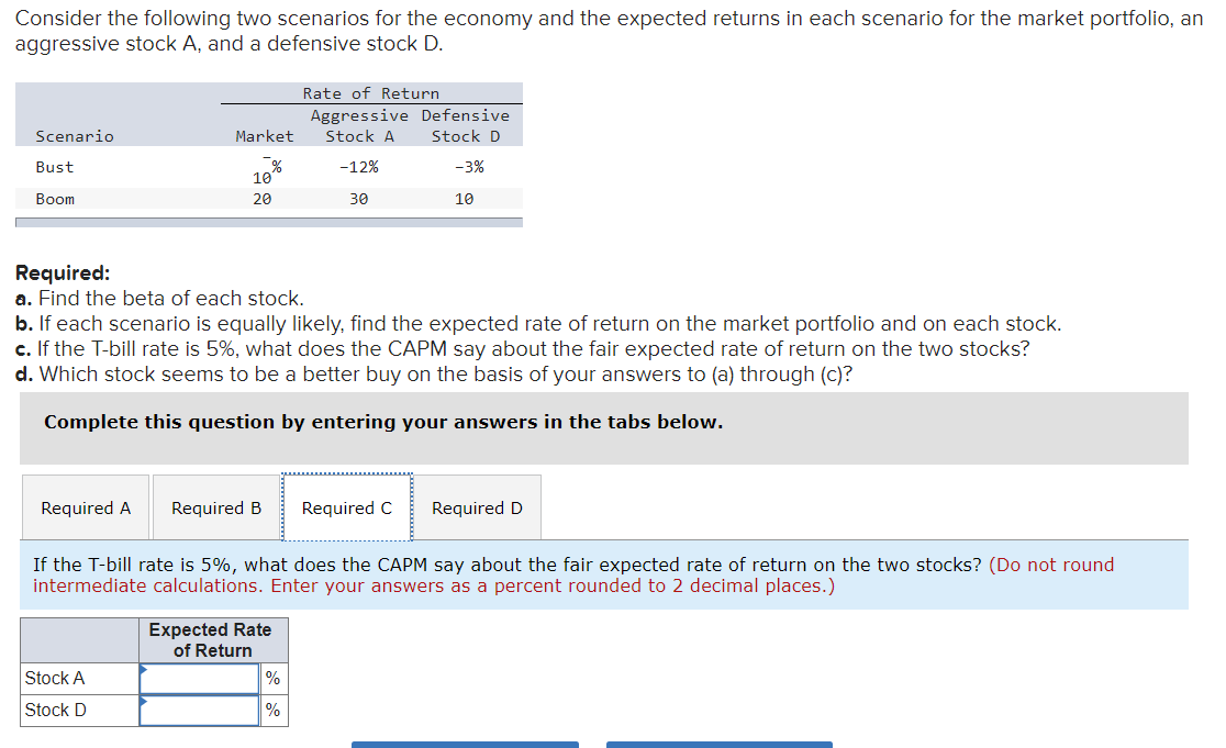 Solved Problem 12-14 Expected Returns (LO2) Consider the | Chegg.com
