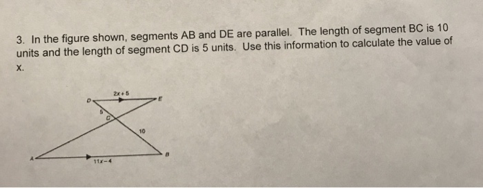 Solved 3. In the figure shown, segments AB and DE are | Chegg.com