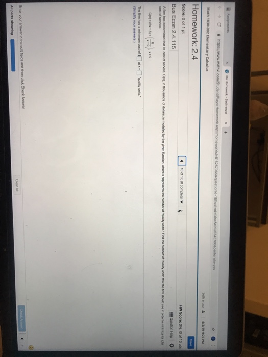 Solved Homework: 2.4 | Chegg.com image.