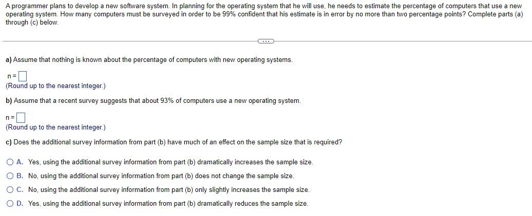 Solved A programmer plans to develop a new software system. | Chegg.com