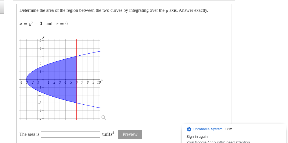 Solved Determine the area of the region between the two | Chegg.com