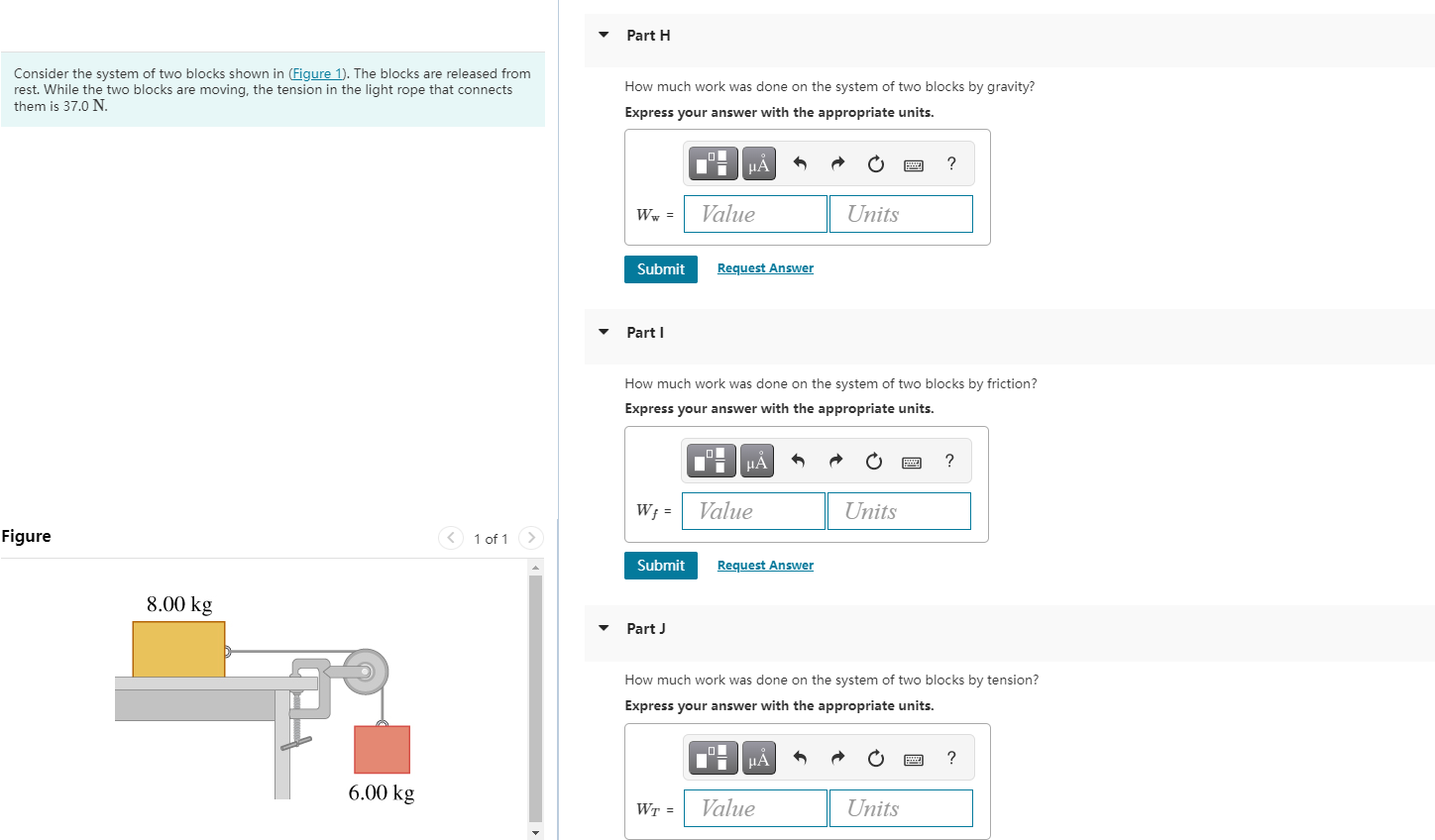 Solved Part H Consider the system of two blocks shown in | Chegg.com