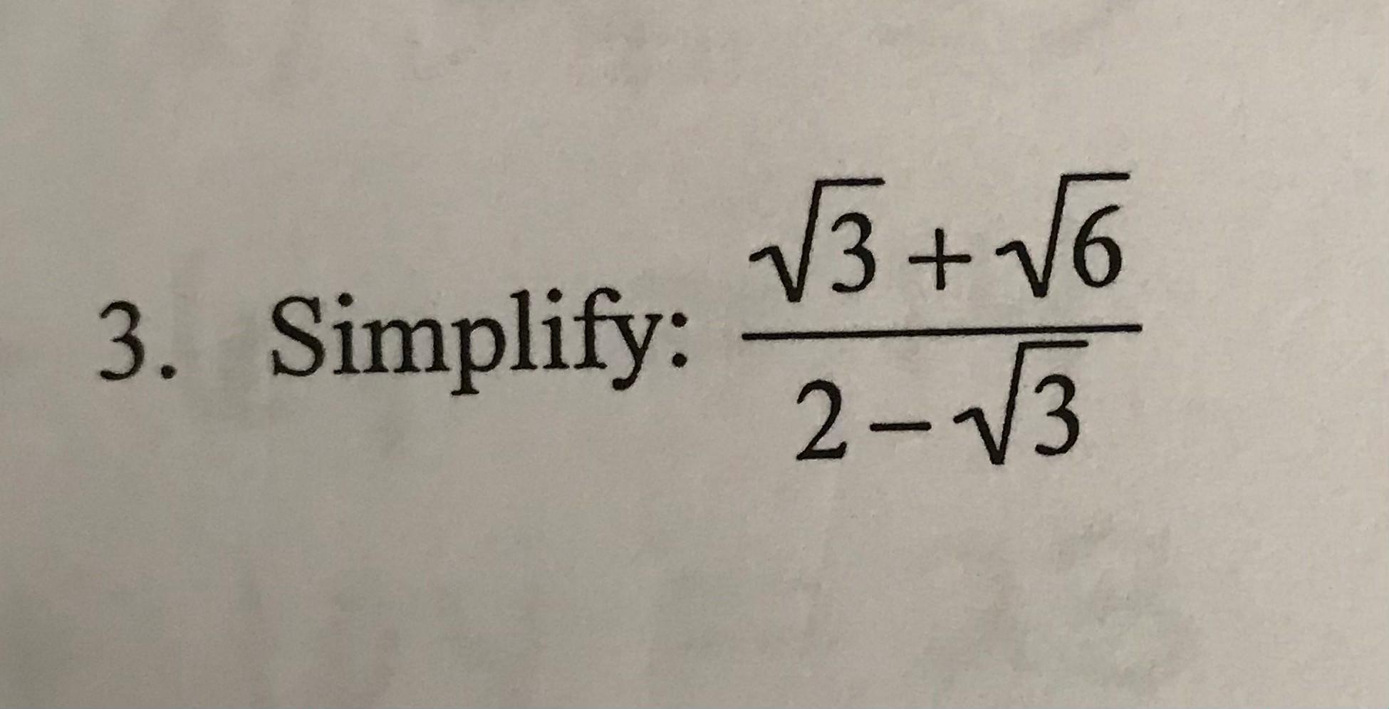 Solved 3 Simplify 3 6 2 13 Chegg Com