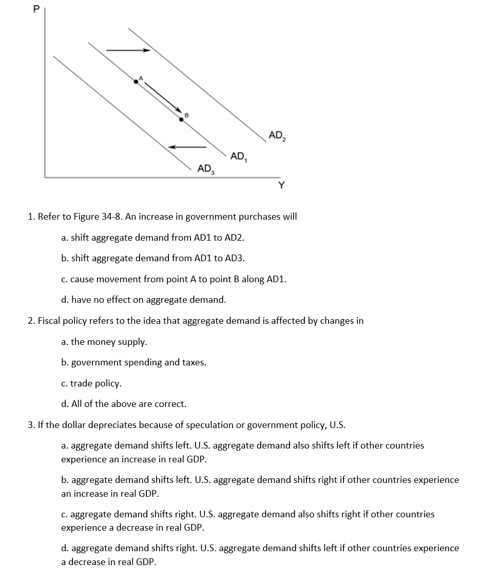 Solved AD AD AD 1. Refer to Figure 34-8. An increase in | Chegg.com