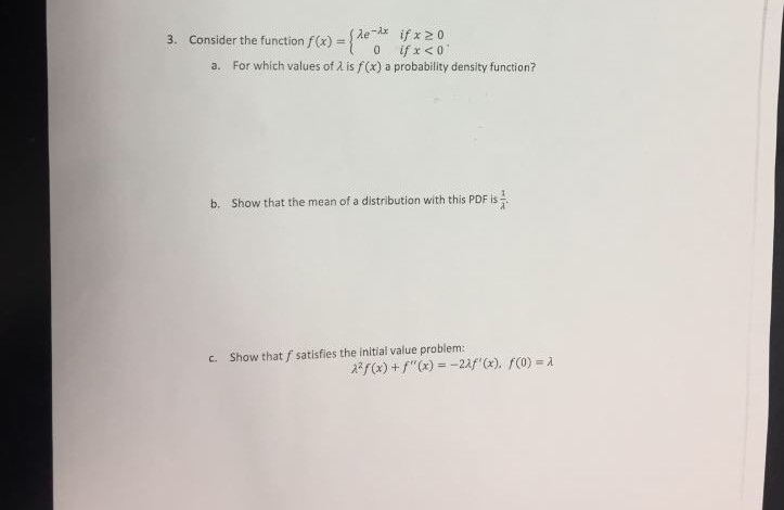 Solved 3. Consider the function f(x) 0 if x