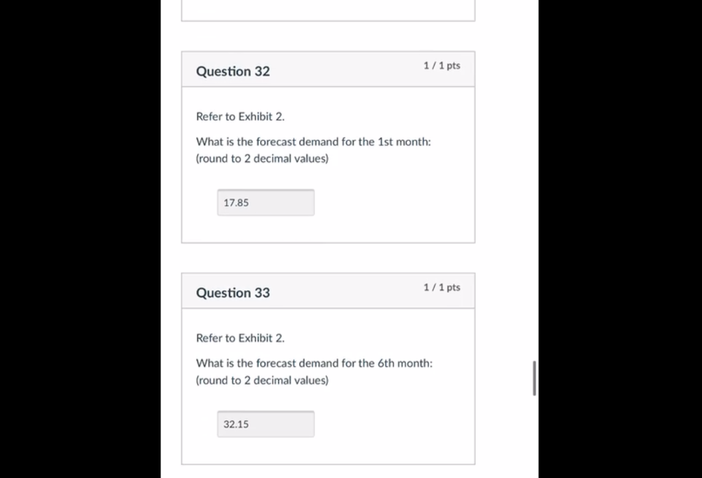 Solved Question 30 Exhibit 2. Given the following | Chegg.com