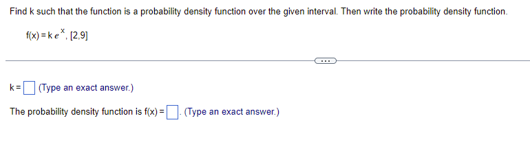 Solved Find k such that the function is a probability | Chegg.com