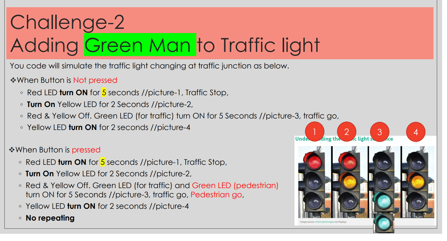 Solved Challenge 2 Adding Green Man to Traffic light се You | Chegg.com