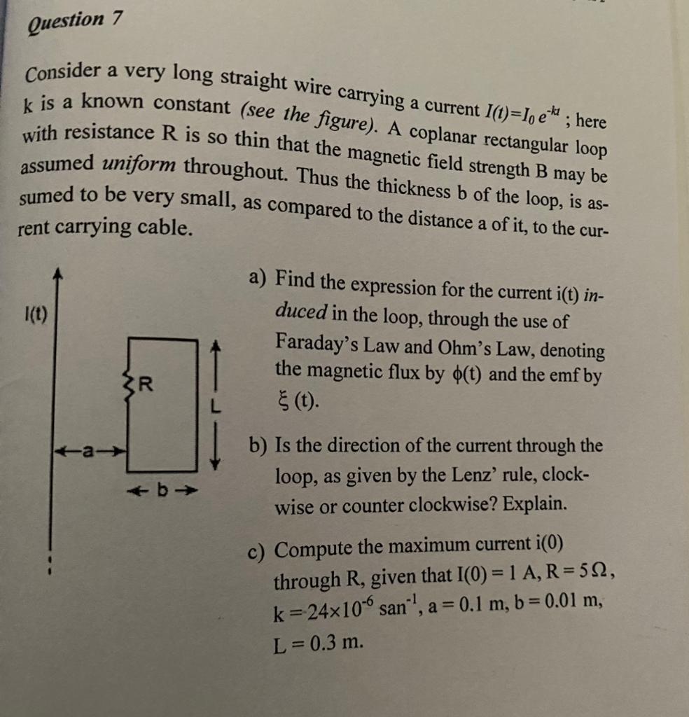 Solved Consider a very long straight wire carrying a current | Chegg.com