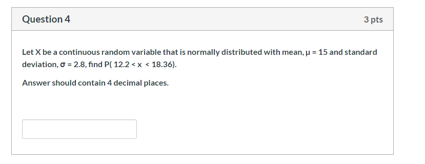 Solved Question 4 3 pts Let X be a continuous random | Chegg.com