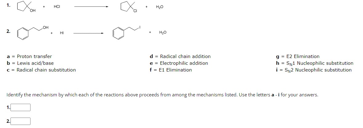 Solved 1. 2. a= Proton transfer b= Lewis acid/base c= | Chegg.com