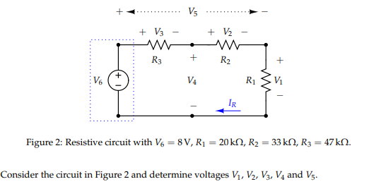 Solved Figure 2: Resistive circuit with V6=8 | Chegg.com