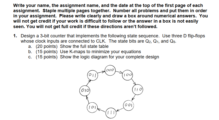 Solved Write your name, the assignment name, and the date at | Chegg.com
