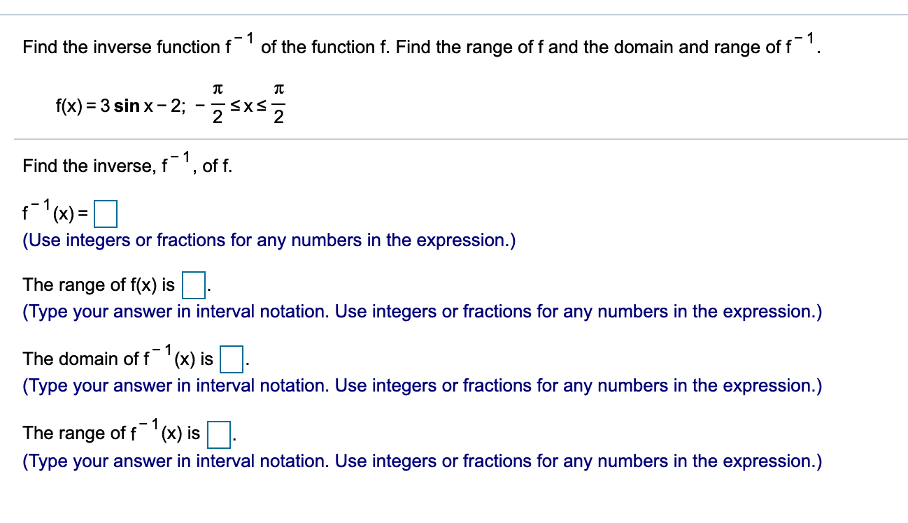 Solved Find The Inverse Function F 1 Of The Function F F Chegg Com