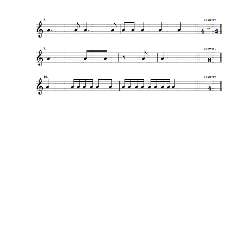 Part II Identifying Simple Meter Signatures Fill in
