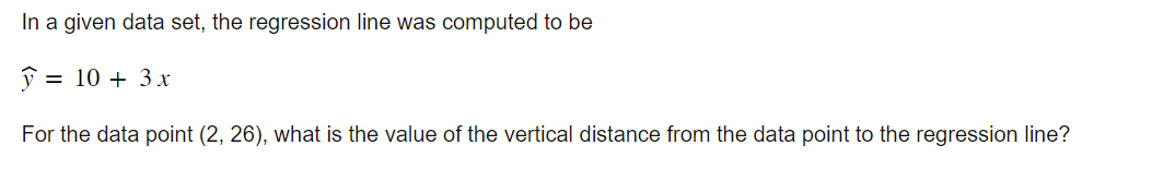 Solved In a given data set, the regression line was computed | Chegg.com