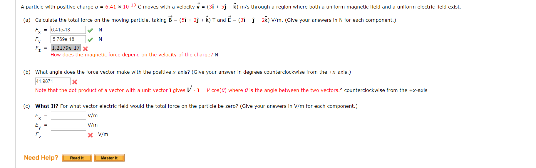 Solved A Particle With Positive Charge Q 6 41 X 10 19 C Chegg Com