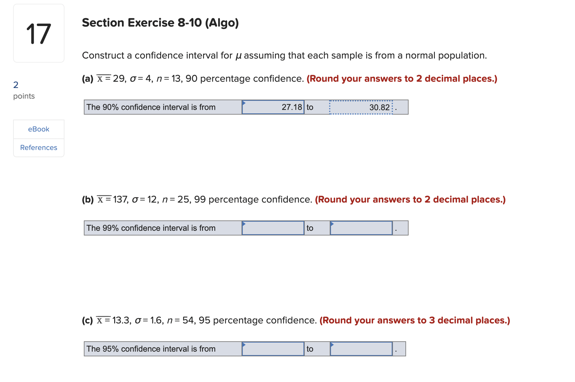 Solved Construct A Confidence Interval For μ Assuming That | Chegg.com