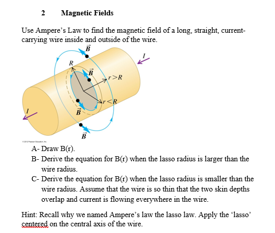 Solved 2 Magnetic Fields Use Ampere's Law to find the | Chegg.com