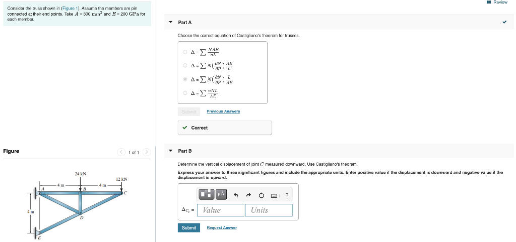 Solved 1 Review Consider the truss shown in (Figure 1). | Chegg.com