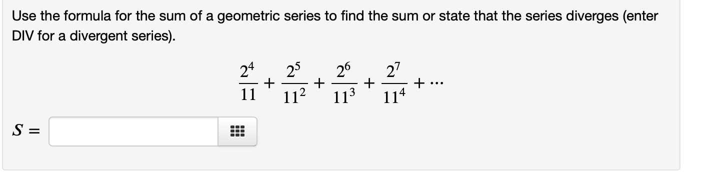 Solved (1 point) Find the sum of the series | Chegg.com