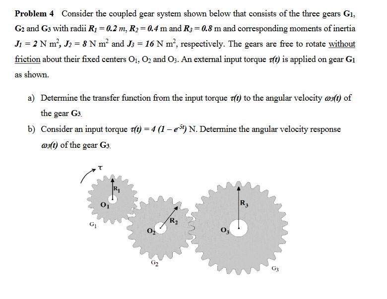 Solved Problem 4 Consider the coupled gear system shown | Chegg.com