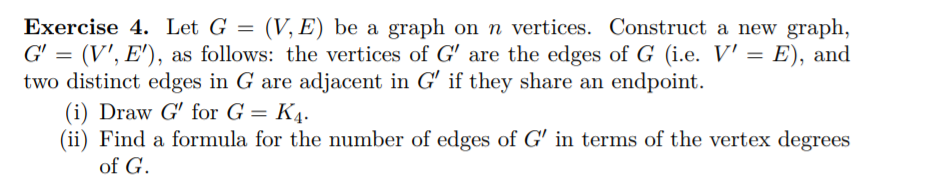 Solved Let G = (V, E) be a graph on n vertices. Construct a | Chegg.com