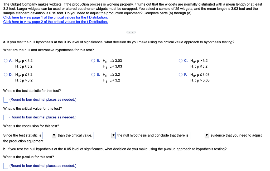 Solved The Gidget Company makes widgets. If the production | Chegg.com