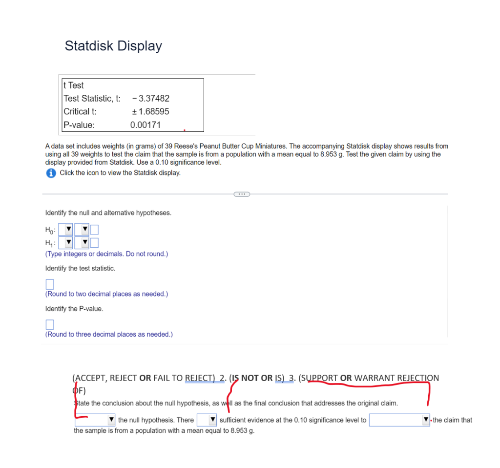 Solved Statdisk Display A data set includes weights (in