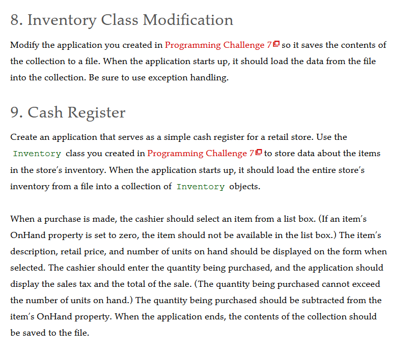 Solved Refer to the Cash Register Question from Chapter | Chegg.com