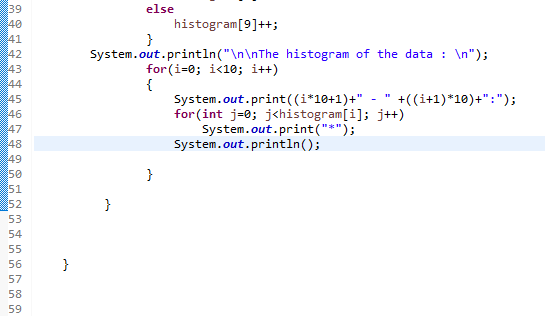 Solved 11 1 package pp8_3; 2 3 public class Histogram 4 { 50 | Chegg.com