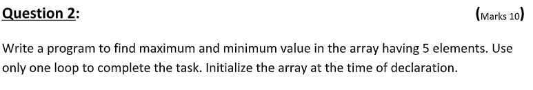 Solved Question 2: (Marks 10) Write a program to find | Chegg.com