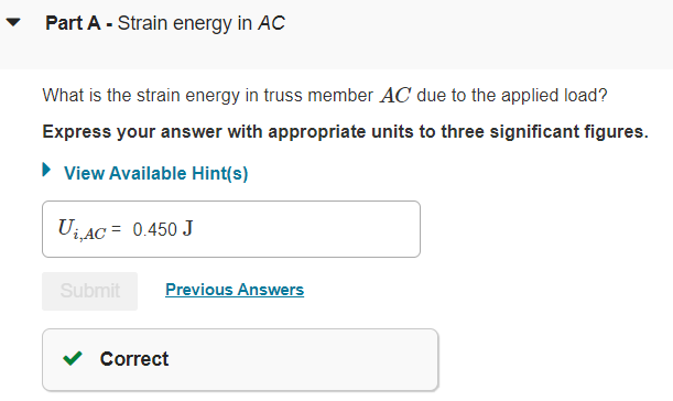 P с 2.4 M B А -1.8 M -3.2 M Part A - Strain Energy | Chegg.com