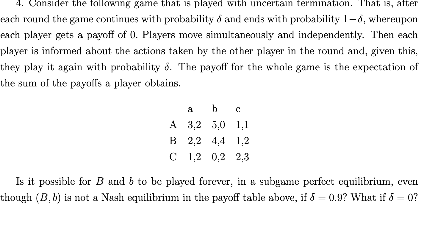 Solved 4. Consider The Following Game That Is Played With | Chegg.com