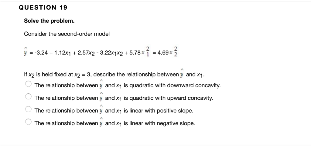 Solved QUESTION 19 Solve the problem. Consider the | Chegg.com