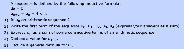 Solved A sequence is defined by the following inductive | Chegg.com