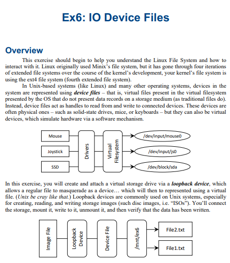 Ex6:10 Device Files Overview This exercise should | Chegg.com