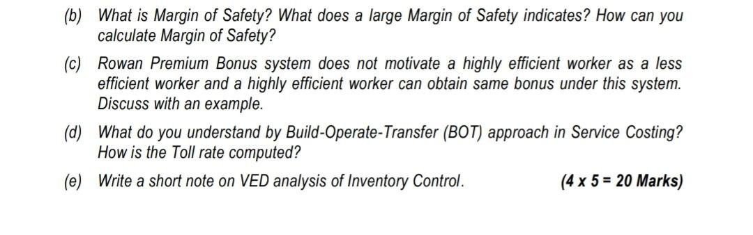 Solved (b) What is Margin of Safety? What does a large | Chegg.com