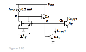 Solved -VCC REF 0.2 mA P QF x Q1 'copy1 AE Ti ju 'copy2 2AE | Chegg.com